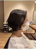 外ハネボブ/ペールベージュ[髪質改善/ヘッドスパ白髪染め/新宿】
