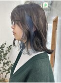 大人ガーリーチョコレートモードプリカールインナーカラー原宿