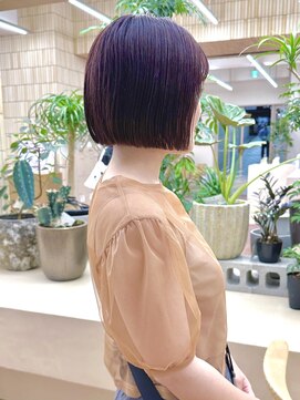 パークレーン アイス イヴェン(park lane ICI yeven) ブリーチなし暖色カラー ぷつっとボブ/momoka