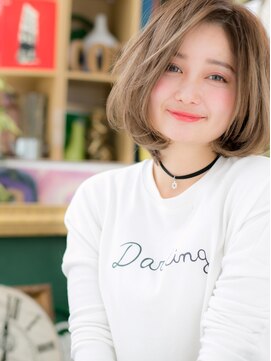 カバーヘア ブリス 大宮西口(COVER HAIR bliss) かきあげバングイヤリングカラー小顔ミニボブc5大宮20代30代40代