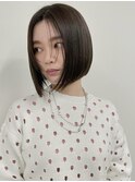 大人ボブ◎ニュアンス前髪/暗髪ベージュ