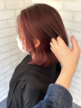 ルノン(LUNON) フェイスフレーミングカラー/ピンク/ブリーチカラー