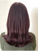 ピンクラベンダーピンクヘアーミディアムレイヤー髪質改善銀座