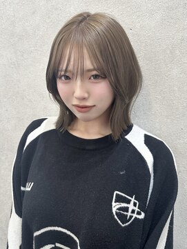 ロンド レア 天神大名店(Lond Le’a) 髪質改善大人ボブミルクティーグレージュ小顔ワンレンカット