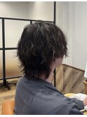 マッシュウルフ×くせ毛風パーマ
