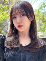 美容室 ウィズ 鎌ヶ谷店(Wiz)&nbsp;ミディアム美髪レイヤー/顔周りレイヤー/ピンクベージュ/鎌ヶ谷