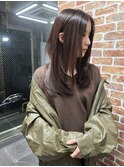 レイヤーカット×ブラウン
