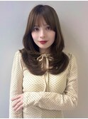 韓国ヘア/顔周りカット/レイヤーカット/ベージュ/ロング