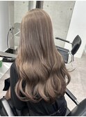 ミルクティーベージュハイトーンダブルカラーハッシュレイヤー