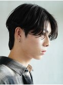 センターパートニュアンスパーマフェザーパーマコンマヘアウルフ
