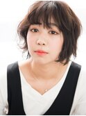 ニュアンスパーマのカジュアルショートボブ