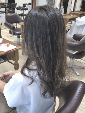 ジャストビューティ ルフレ 金沢八景店(Just Beauty Rufure) エアリーミディ/ショートパーマ/黒髪/ホワイトアッシュ