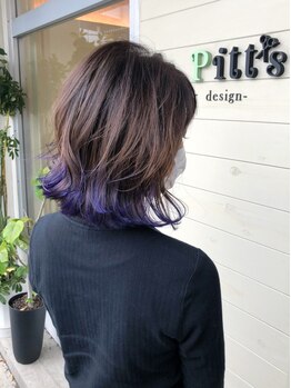 ラピッツヘアデザイン(la Pitt's hair design)の写真/【ケアカラー&カット￥11000】ダメージを抑えて透明感のある最旬カラーに☆退色してもキレイが続く…♪