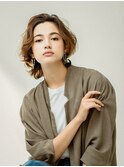 ひし形シルエット 小顔ウルフレイヤー ナチュラルグラデーション