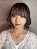 前髪インナーカラーホワイトグレージュボブ!