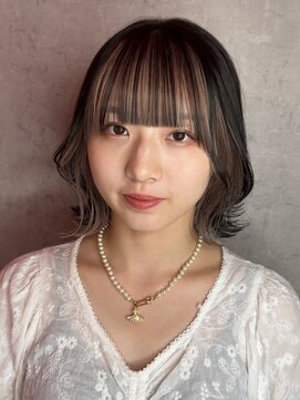 ロンドヴァリー 渋谷店(Lond vallee) 前髪インナーカラーホワイトグレージュボブ!