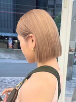 ニトバイアンキシム(nit by ahnkism)&nbsp;ボブミルクティーベージュブリーチダブルカラー堀江