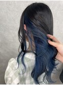 ブリーチ一回ブルーインナーカラー♪