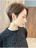 ハンサムショート前髪なしショートボブくびれショート30代40代