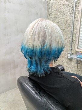 エント(ent) マッシュウルフーホワイト×ブルー×ブラック