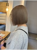 ボブ/切りっぱなし/ベージュ/yukina