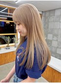 似合わせカット　ブロンドベージュ　ホワイトブロンド