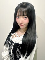ルネラトーキョー(RUNERA TOKYO)&nbsp;黒髪 ぱっつん ロングヘア アイドル 前髪カット 髪質改善