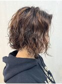 宇都宮ショートボブデジタルパーマ白髪ぼかしハイライト白髪染め