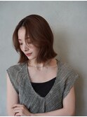 顔周りレイヤーカットくびれヘアミルクティーベージュカラー韓国