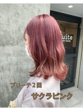 スイート ヘアデザイン(Suite HAIR DESIGN) 《Suite》サクラピンク　ミディアム　クリーミーカラー　韓国風