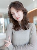 韓国風レイヤーカット/グレージュカラー/レイヤーカット
