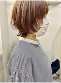 ◯伸ばし中おすすめショートウルフピンクオレンジ20代30代40代