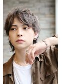 透明感カラー ハイライト グレージュ ウルフヘア 渋谷 ROOTS
