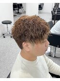 センターパートツイストスパイラルパーマ静岡メンズ