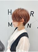 大人ショート/縮毛矯正/学割U24/ブルーカラー/くすみベージュ