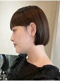 20代30代ショートボブ前髪ありボブミニボブ顔周りレイヤーカット