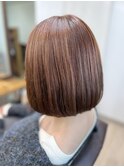 ブリーチなし♪コーラルオレンジ/ミニボブ