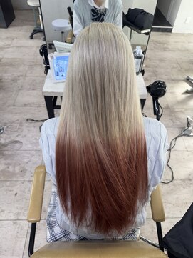 アジールヘア 所沢プロペ通り店(agir hair) シルバーピンクベージュグラデーションイメチェンブリーチ所沢