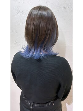 アジールヘア 池袋東口店(agir hair) ブリーチ&ダブルカラーインナーカラーブルーウルフカット池袋
