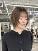 ショートウルフ×透けベージュ