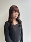 ピンクブラウン × レイヤーロング