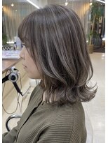 ビーワンヘアー 藤井寺 土師ノ里(B1hair)&nbsp;ハイライト/垢抜けくびれミディ/外はねボブ