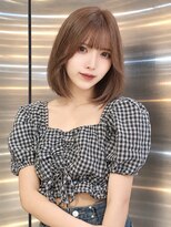 シー バイ ロンド 新宿(Sea by Lond)&nbsp;ワンホンレイヤ ー×ダークブルー[デジタルパーマ/ボブ/韓国]