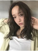 透け感アッシュベージュ×ほつれウェーブ