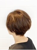 大人可愛い丸みショート×ヌードカラー[水戸/髪質改善]