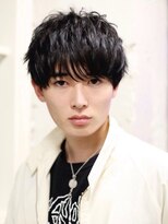 ルーツ(ROOTS) 黒髪 マッシュ ショート ツーブロック 王道 パーマ 渋谷 ROOTS