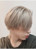 グレーベージュ/ハイトーンカラー/ ホワイトブロンド/マッシュ