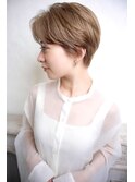 刈り上げ女子ハンサムショート/ミルクティーベージュ髪質改善tt6