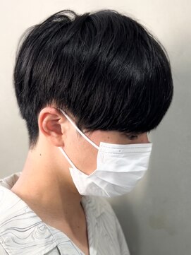 エルマーク(L-MARK) 黒髪マッシュナチュラルマッシュメンズヘア韓国ツーブロック