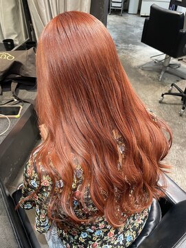 ランズ(LANDS) 韓国風オレンジブラウン 「エクステ／渋谷／ブリーチ／韓国」